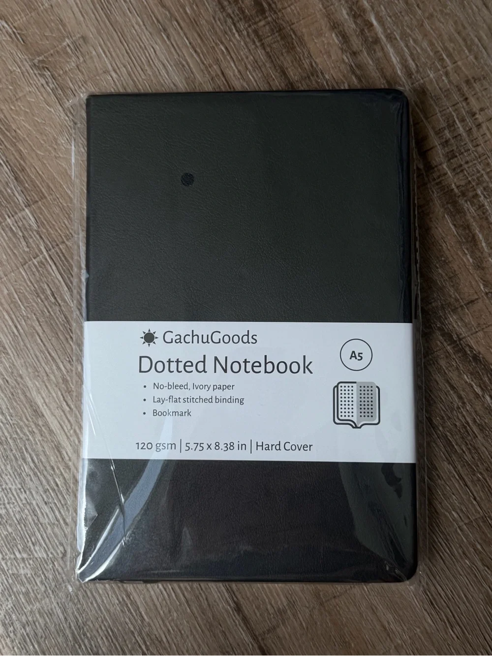 A5 Dotted Notebook - Black Hardcover